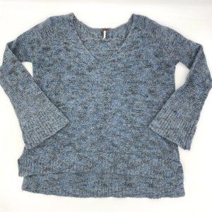 Free People Blue Bell Sleeve Lightweight V-Neck Sweater